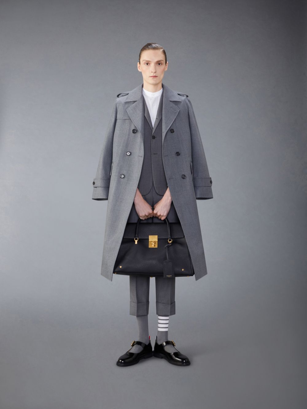 Thom Browne Wool Twill Unconstructed Trench Uomo Cappotti Grigie | MDA80W01502