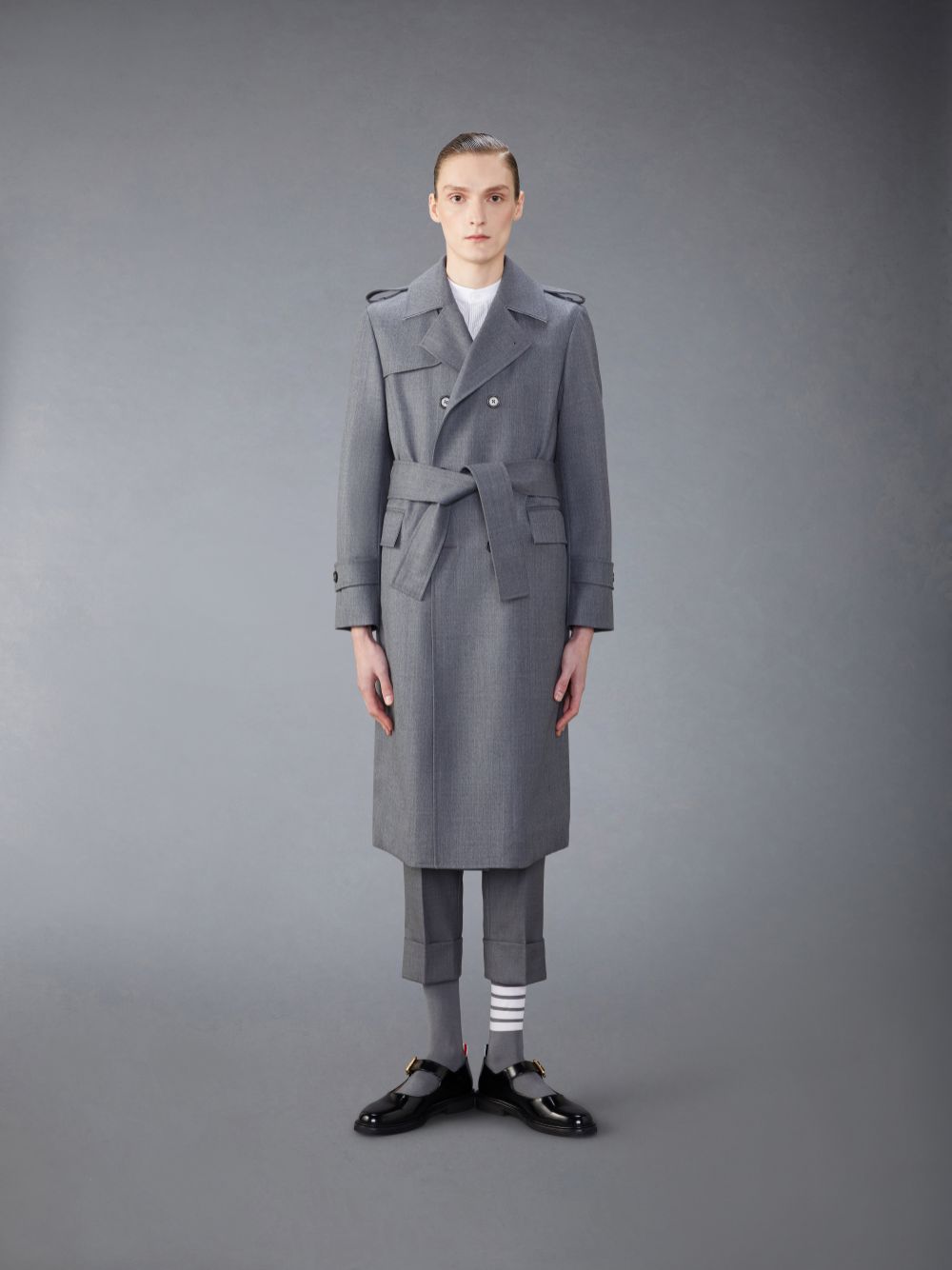 Thom Browne Wool Twill Unconstructed Trench Uomo Cappotti Grigie | MDA80W01502