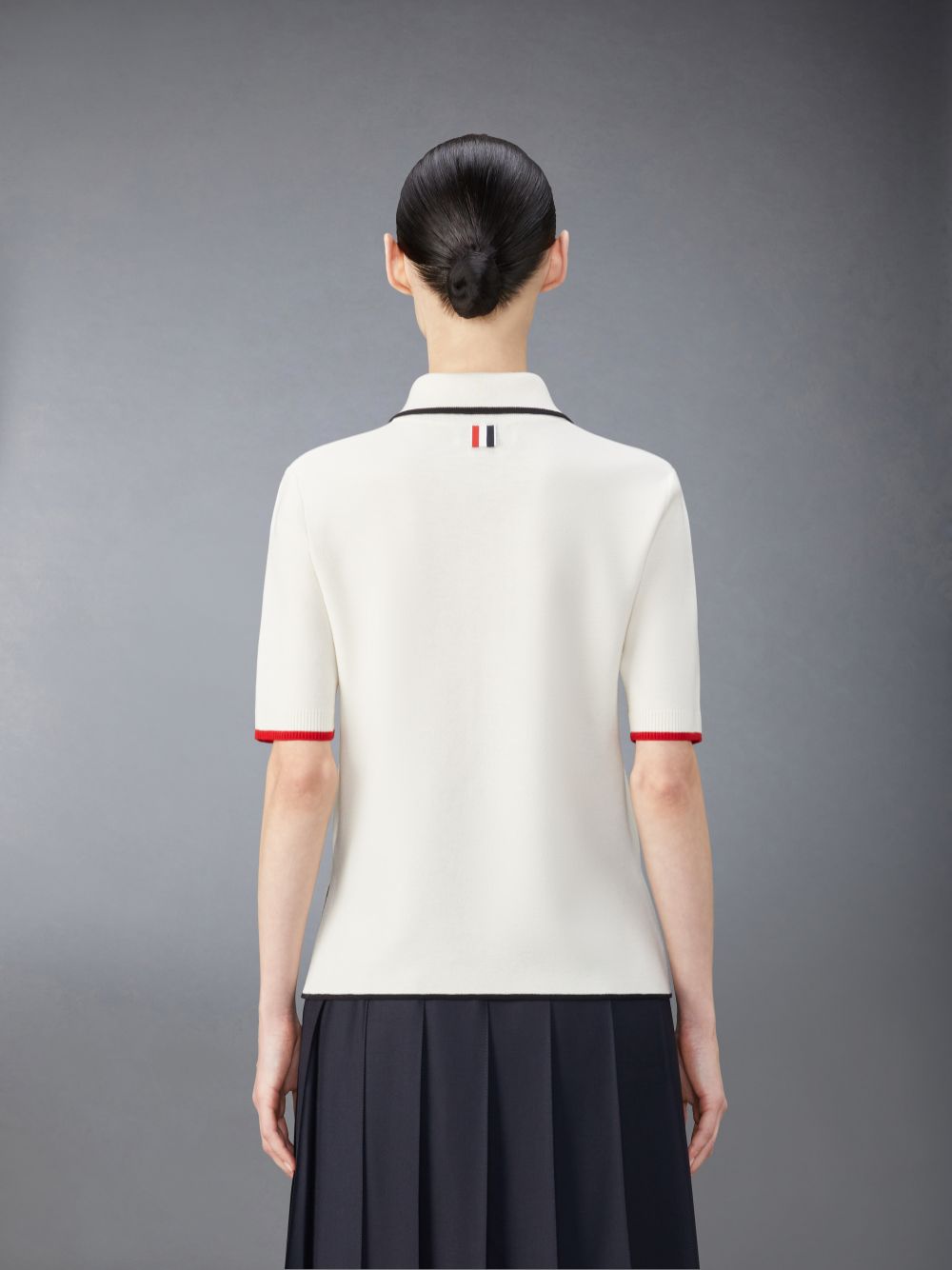 Thom Browne Wool Zip up Donna Polo Bianche | ISH40B48083