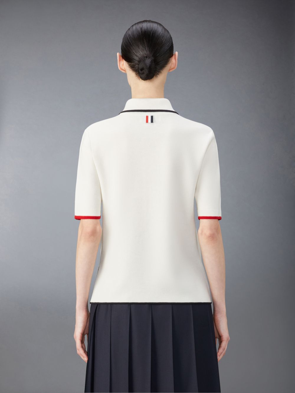 Thom Browne Wool Zip up Donna Polo Bianche | ISH40B48083