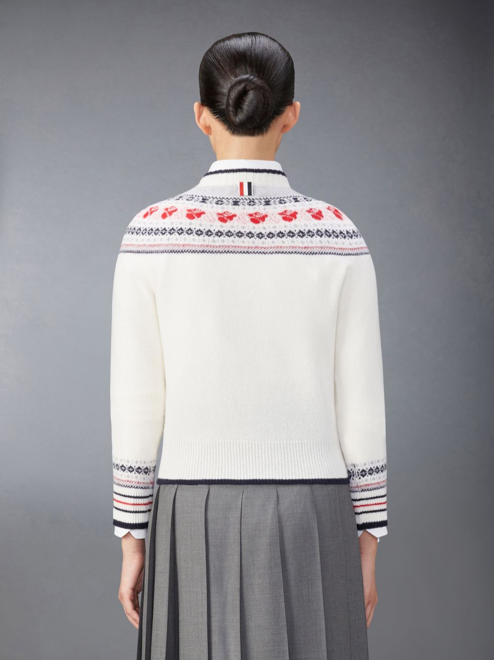 Thom Browne Wool and Mohair Rose Donna Pullover Bianche | QCJ14H87321