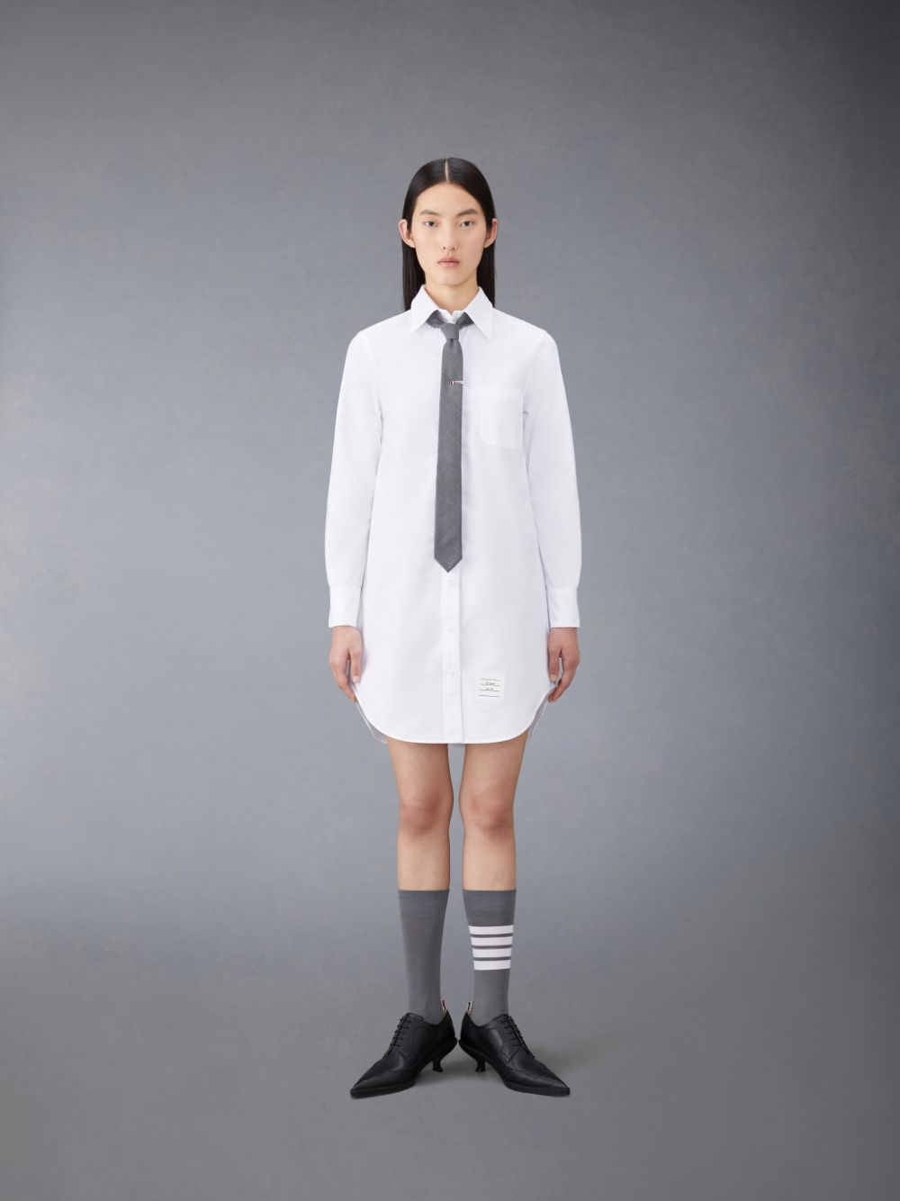 Thom Browne crinkled cotton Shirt Donna Vestito Bianche | ZUQ53Z29371